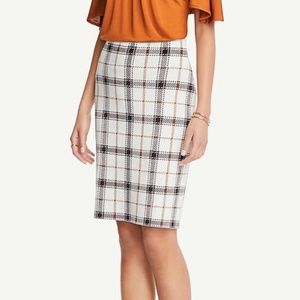 Ann Taylor Grid Sweater Pencil Skirt